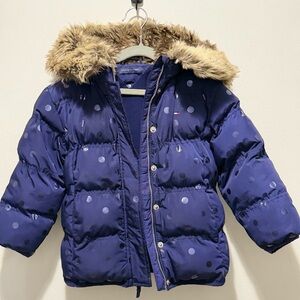 Tommy Hilfiger Navy Jacket with Fur Trim